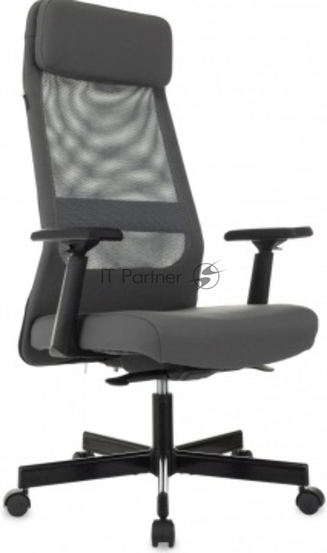 Кресло руководителя Бюрократ T-995 серый TW-04 Neo Grey сетка/ткань крестов. металл черный