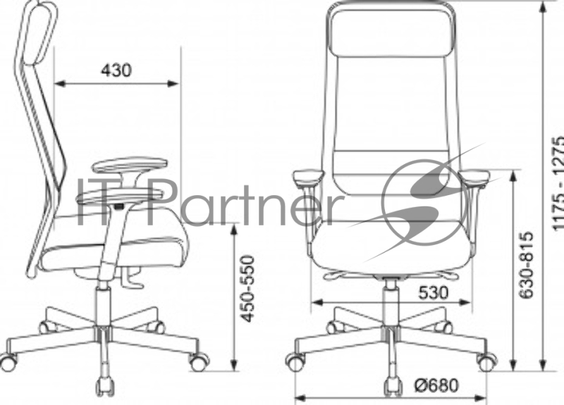 Кресло руководителя Бюрократ T-995 серый TW-04 Neo Grey сетка/ткань крестов. металл черный