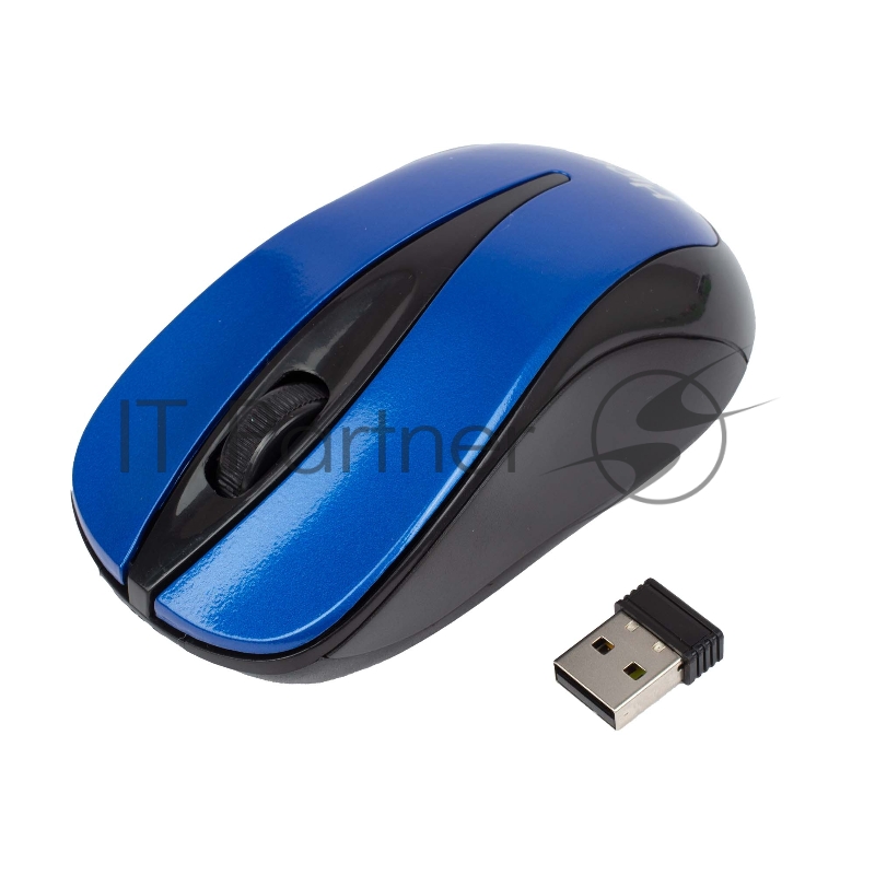 Мышь беспроводная HIPER HOMW-062 /1000 dpi/оптический/3 кнопки/USB-приемник/2,4 ГГц/батарея 2хААА/синий и черный (HOMW-062)