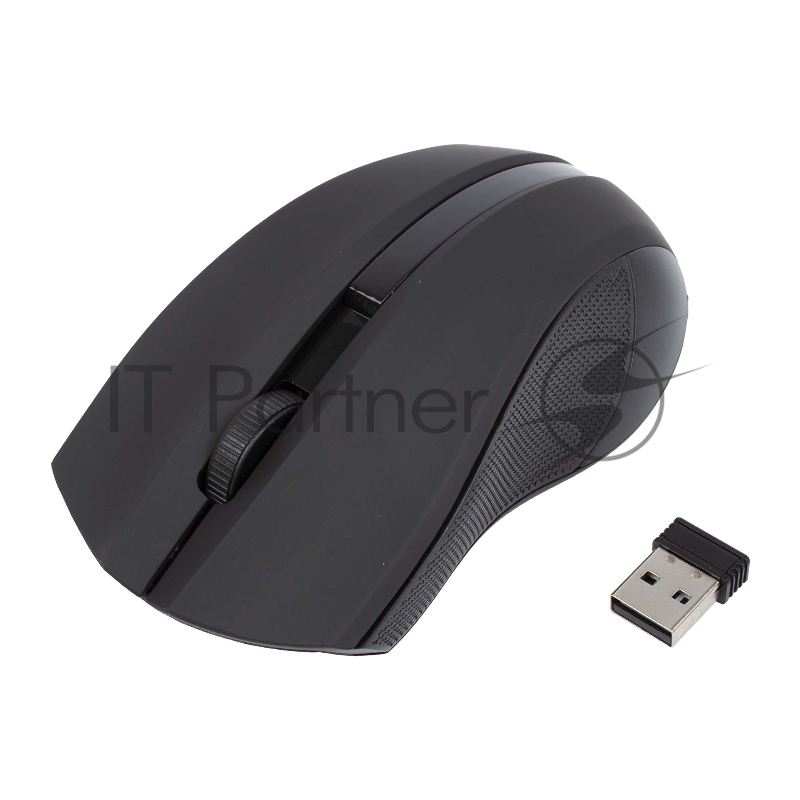 Мышь беспроводная HIPER HOMW-071 /1000 dpi/оптический/3 кнопки/Soft-touch покрытие/USB-приемник/2,4 ГГц/батарея 2хААА/черный (HOMW-071)