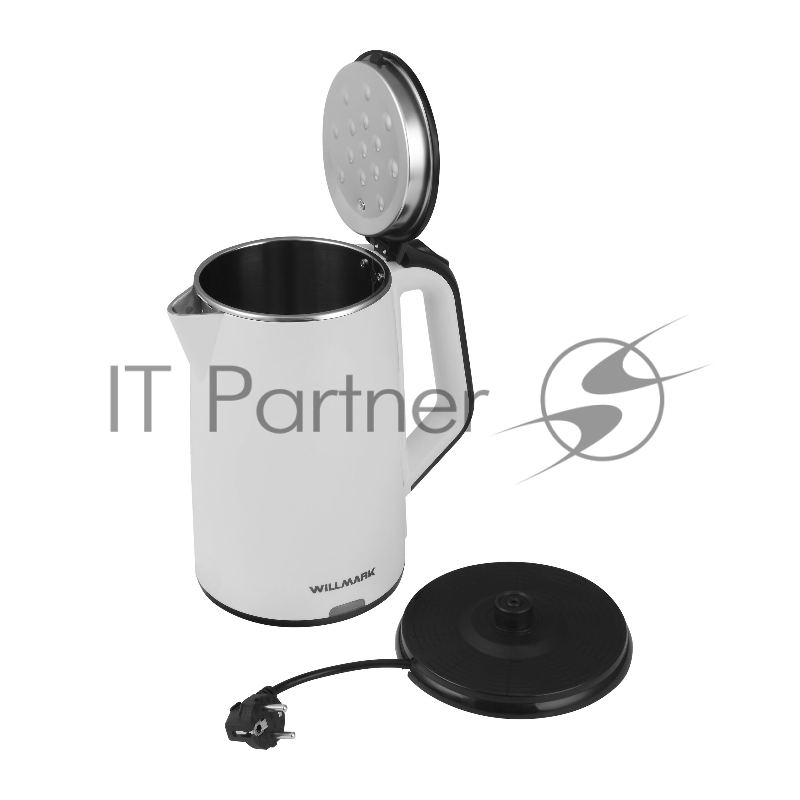 Чайник электрический Willmark WEK-2012PS белый/черный, 2.0 л, 2000 Вт