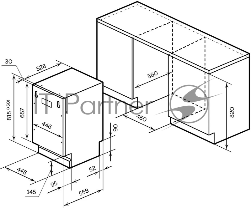 Встраиваемая посудомоечная машина LEX PM 4563 B 2100 Вт, узкая, загрузка 10 комплектов