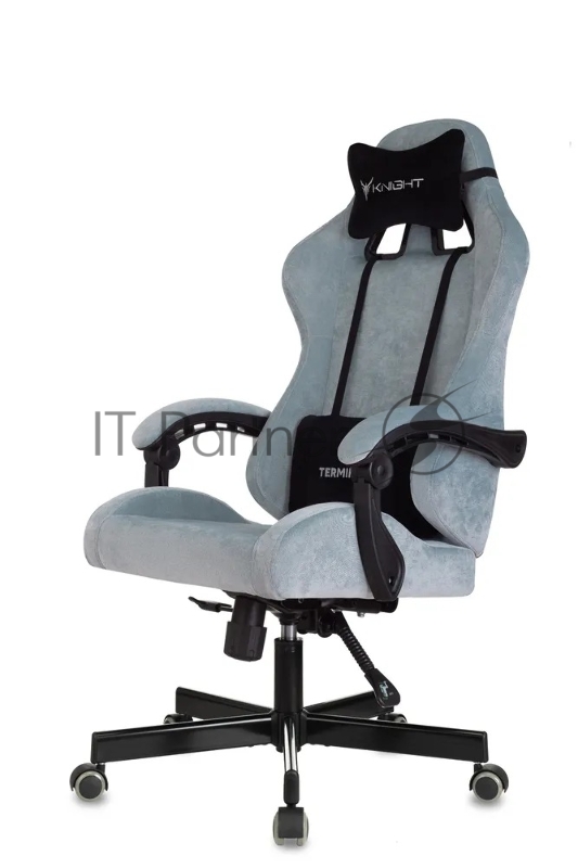 Кресло игровое Knight Terminator серо-голубой Light-28, крестов. металл