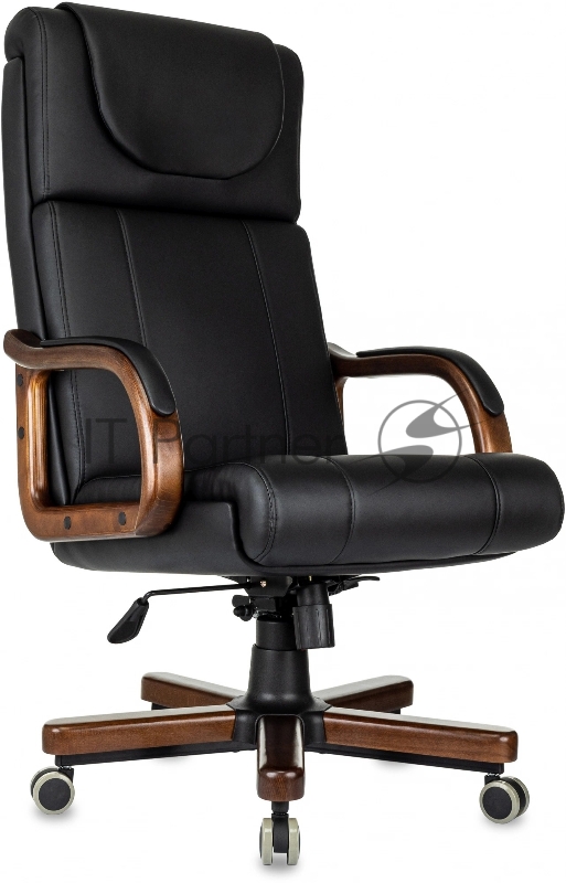 Кресло руководителя Бюрократ T-9933Walnut черный эко.кожа крестов. металл/дерево