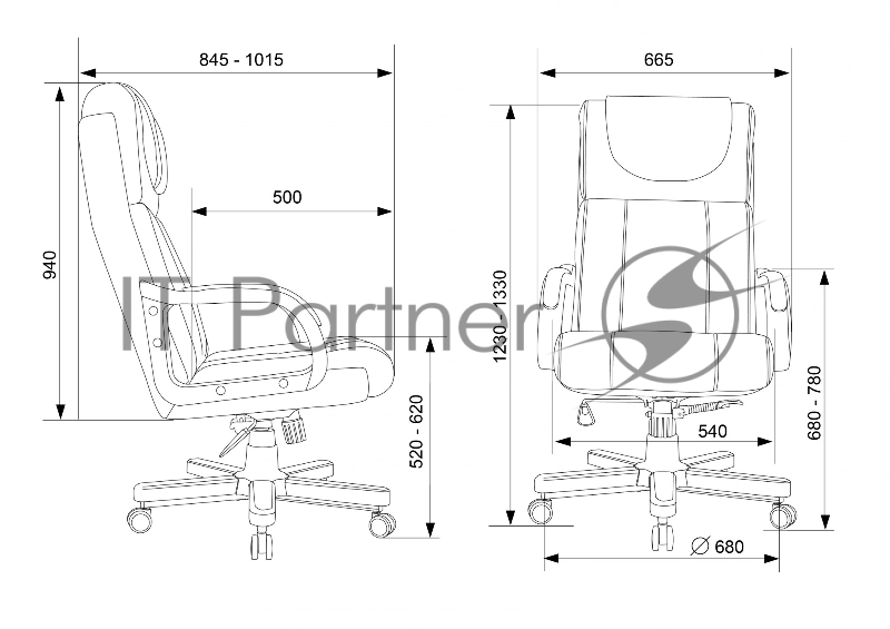 Кресло руководителя Бюрократ T-9933Walnut черный эко.кожа крестов. металл/дерево