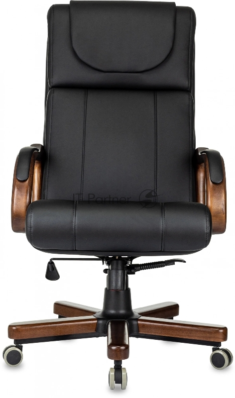 Кресло руководителя Бюрократ T-9933Walnut черный эко.кожа крестов. металл/дерево