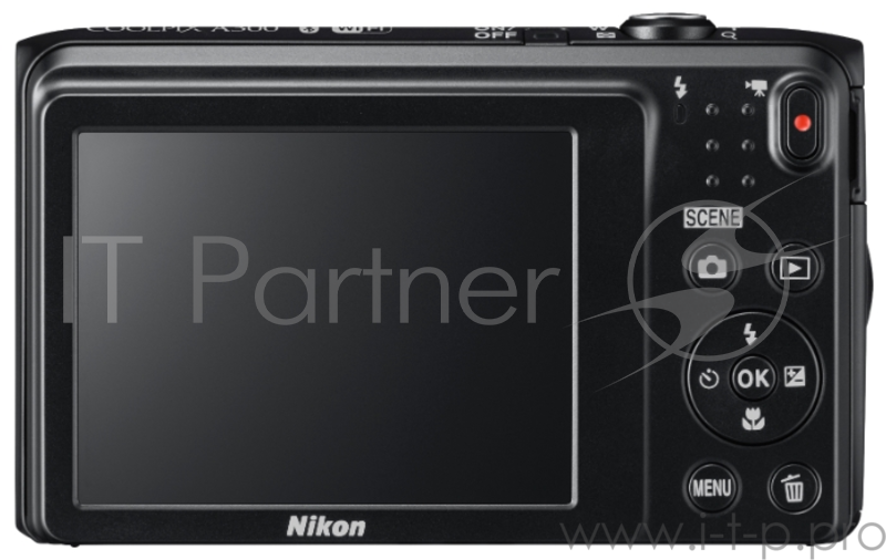 Цифровая фотокамера Nikon Coolpix A300 черный {20.1Mp, 8x zoom, SD, Wi-Fi, BT, USB}