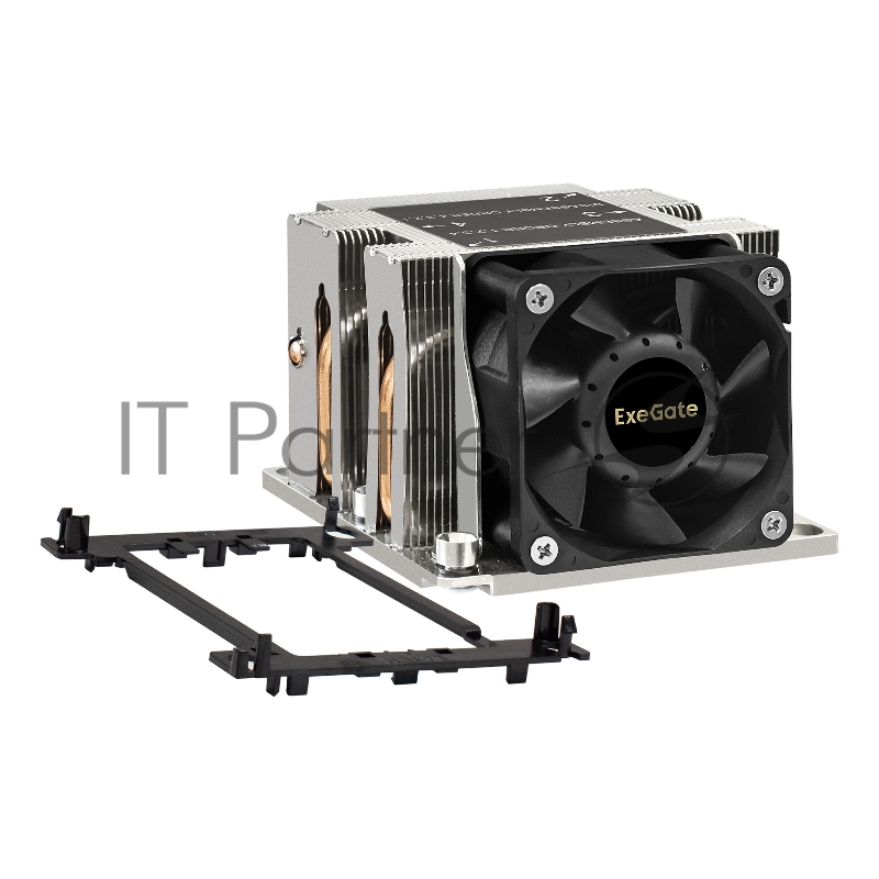 Кулер+направляющая планка ExeGate ESNK-P0068AP4.PWM.2U.3647.Cu + BKT-0126 (Al+Cu, 2U, 4 тепл. трубки, LGA3647, Square, TDP 205W, PWM, 2100-6800RPM, 2 ball bearing, 4pin, 52db, 430г, на винтах, с термопастой, в комплекте с направляющей планкой (back p