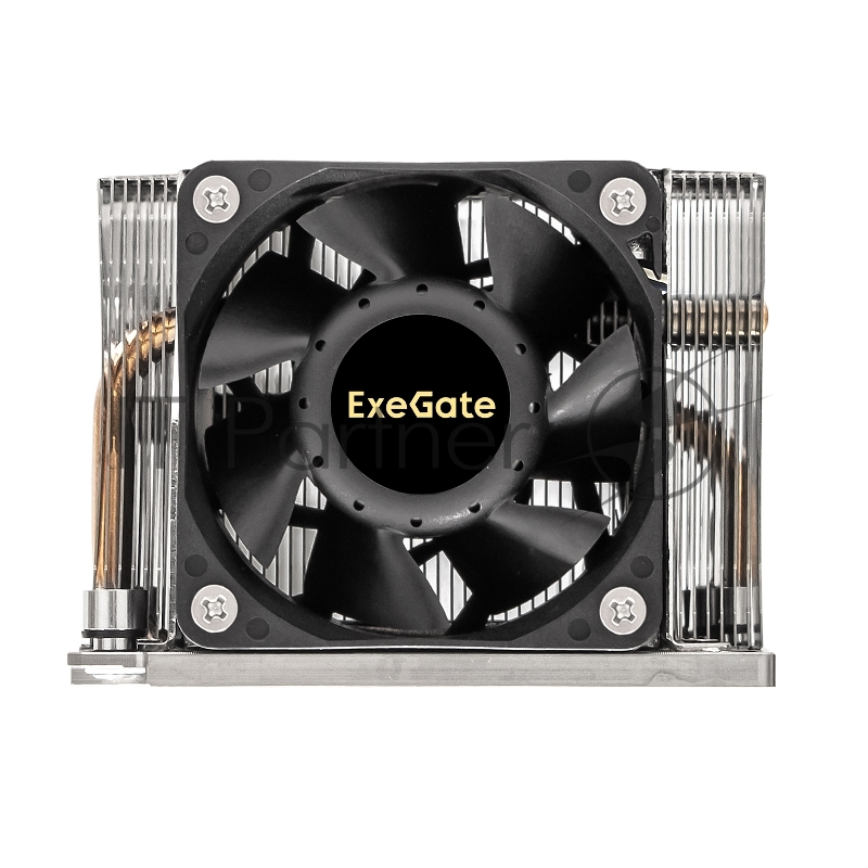 Кулер+направляющая планка ExeGate ESNK-P0068AP4.PWM.2U.3647.Cu + BKT-0126 (Al+Cu, 2U, 4 тепл. трубки, LGA3647, Square, TDP 205W, PWM, 2100-6800RPM, 2 ball bearing, 4pin, 52db, 430г, на винтах, с термопастой, в комплекте с направляющей планкой (back p