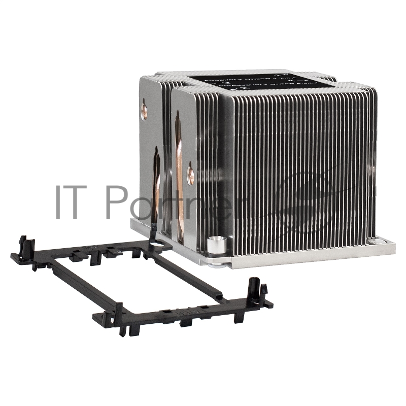 Радиатор+направляющая планка для процессора ExeGate ESNK-P0068P.2U.3647.Cu + BKT-0126 (Al+Cu, 2U, 4 тепл. трубки, LGA3647, Square, TDP 205W, 390г, на винтах, с термопастой, в комплекте с направляющей планкой (back plate BKT-0126), RTL)