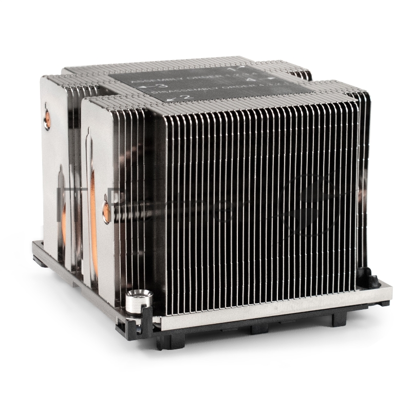 Радиатор+направляющая планка для процессора ExeGate ESNK-P0068P.2U.3647.Cu + BKT-0126 (Al+Cu, 2U, 4 тепл. трубки, LGA3647, Square, TDP 205W, 390г, на винтах, с термопастой, в комплекте с направляющей планкой (back plate BKT-0126), RTL)