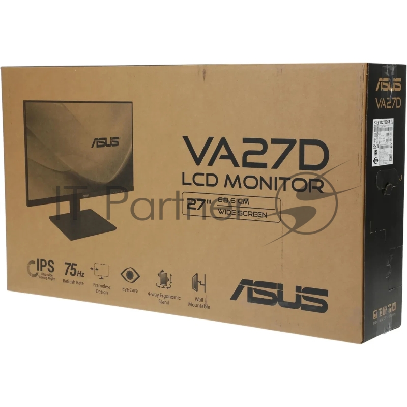 Монитор 27 ASUS VA27DQSB IPS 1920x1080, 75 Гц, 5 мс, 16:9, 250 кд/м2, 1xHDMI, 1xDP, USB, 1x3.5 мм, черный