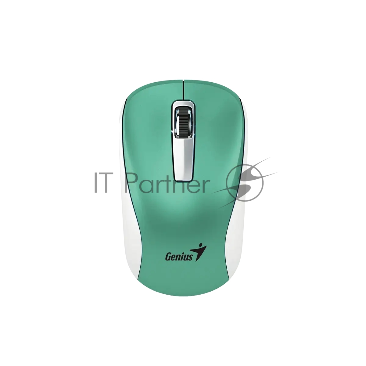 Мышь беспроводная Genius NX-7010 /1200 dpi/оптический/3 кнопки/USB-приемник/2,4 ГГц/батарея AA/бирюзовый (31030018404)
