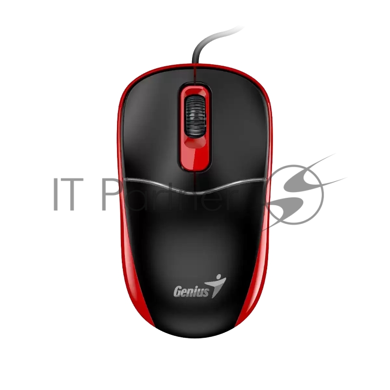 Мышь проводная Genius DX-111 /1200 dpi/оптический/3 кнопки/USB-A/кабель 1,5м/черно-красный (31010034403)