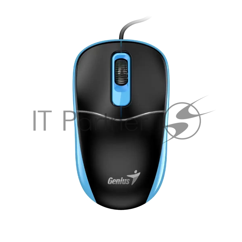 Мышь проводная Genius DX-111 /1200 dpi/оптический/3 кнопки/USB-A/кабель 1,5м/черно-синий (31010034402)