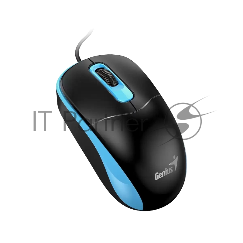 Мышь проводная Genius DX-111 /1200 dpi/оптический/3 кнопки/USB-A/кабель 1,5м/черно-синий (31010034402)