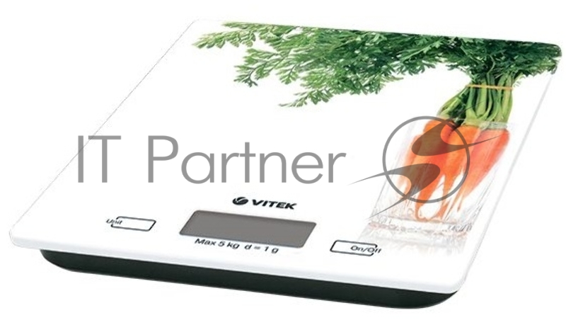Весы кухонные Vitek VT-2418 W белый (белый, 5 кг, цена деления, электронные)