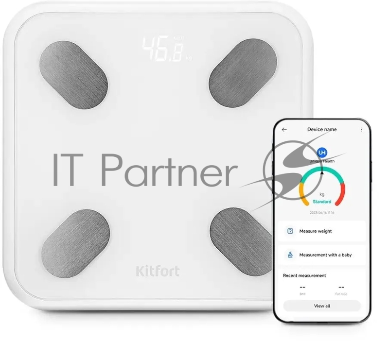 Весы напольные электронные Kitfort КТ-846 макс.180кг черный