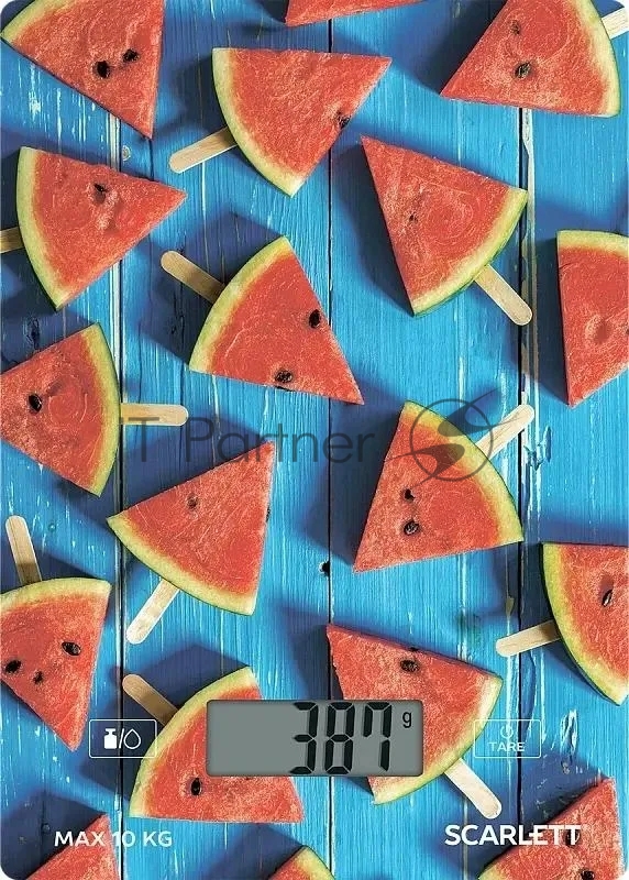 Весы кухонные электронные Scarlett SC-KS57P78 макс.вес:10кг красный/арбуз
