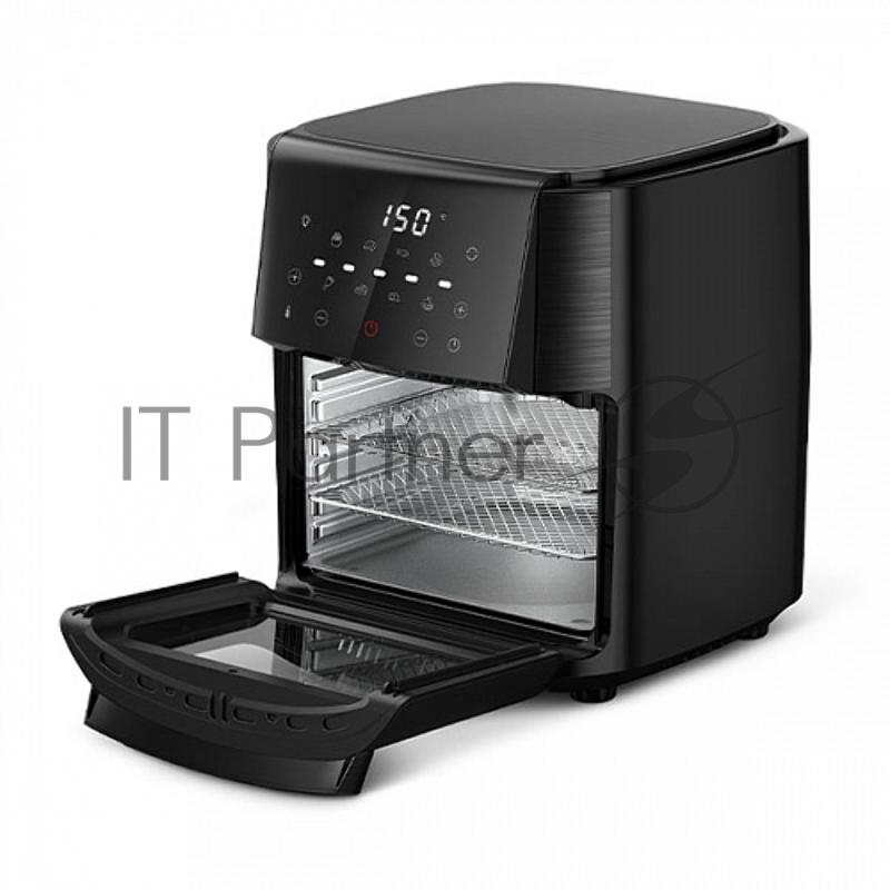 Аэрогриль BQ GR2009 черный, Мощность: 1800 Вт / Объем XXL 12л / Быстрая и равномерная циркуляция горячего воздуха Технология Air Cycle / Многофункциональный прибор 6 в 1: фритюрница, гриль, духовка, шашлычница, микроволновая печь (разогрев пищи), дег