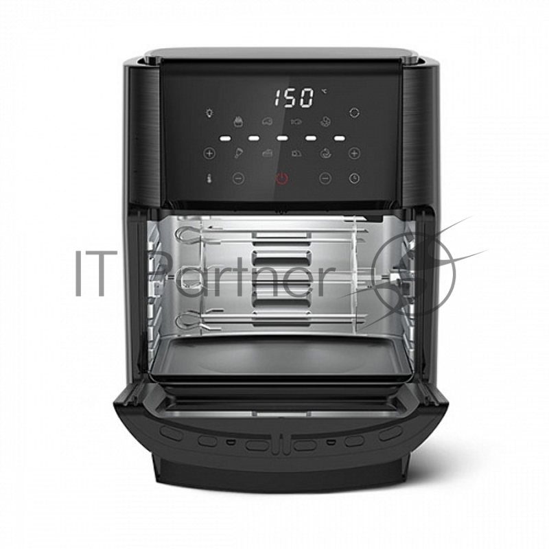 Аэрогриль BQ GR2009 черный, Мощность: 1800 Вт / Объем XXL 12л / Быстрая и равномерная циркуляция горячего воздуха Технология Air Cycle / Многофункциональный прибор 6 в 1: фритюрница, гриль, духовка, шашлычница, микроволновая печь (разогрев пищи), дег