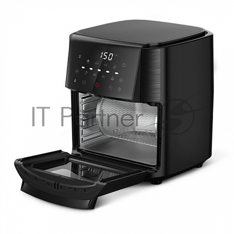 Аэрогриль BQ GR2009 черный, Мощность: 1800 Вт / Объем XXL 12л / Быстрая и равномерная циркуляция горячего воздуха Технология Air Cycle / Многофункциональный прибор 6 в 1: фритюрница, гриль, духовка, шашлычница, микроволновая печь (разогрев пищи), дег