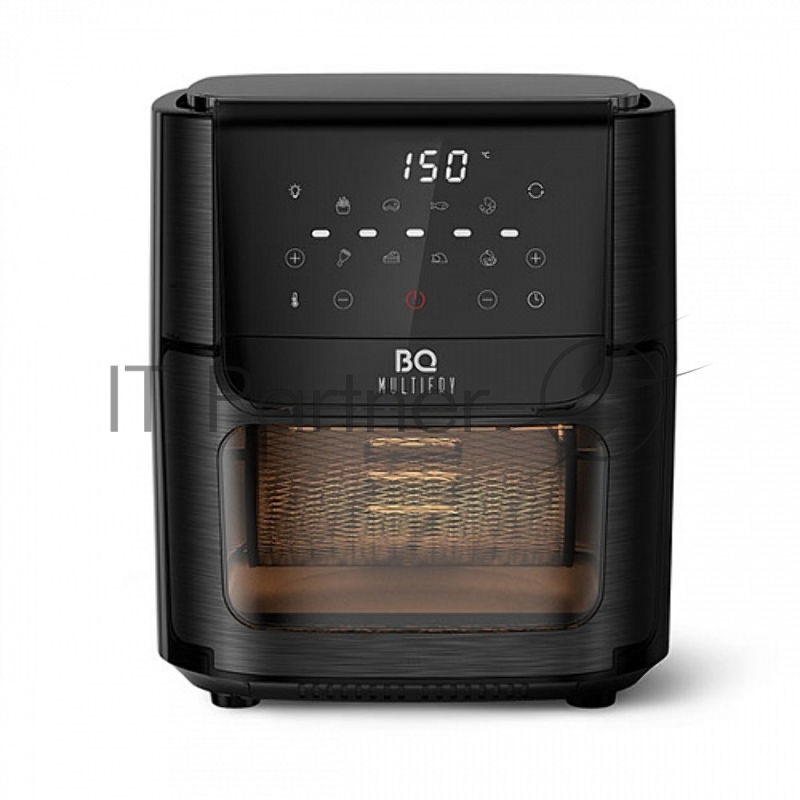 Аэрогриль BQ GR2009 черный, Мощность: 1800 Вт / Объем XXL 12л / Быстрая и равномерная циркуляция горячего воздуха Технология Air Cycle / Многофункциональный прибор 6 в 1: фритюрница, гриль, духовка, шашлычница, микроволновая печь (разогрев пищи), дег