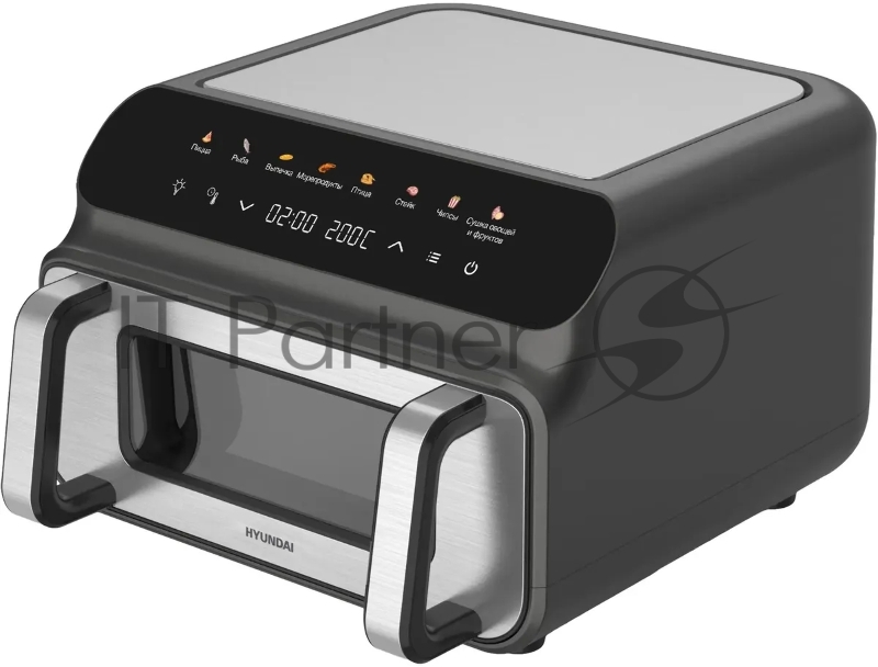 Аэрогриль Hyundai HYF-9080 2000Вт черный/серебристый
