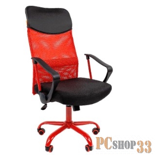 Офисное кресло Chairman 610 Россия 15-21 черный + TW красный /CMet (7021399)