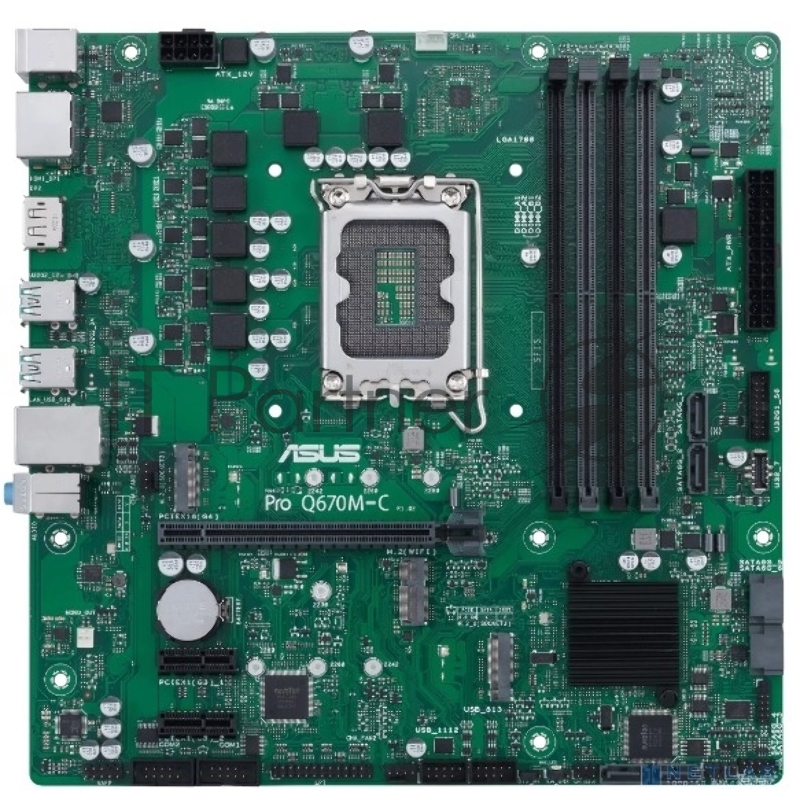 Материнская плата ASUS Pro Q670M-C-CSM, LGA 1700, Intel Q670, 4xDDR5, 6xSATA, 2xM.2, 1xPCIe 4.0 x16, 1xHDMI, 2xDP, 1x1Gb LAN, 4xUSB-A 3.2 Gen 2, 3x3.5 мм, 7.1, mATX