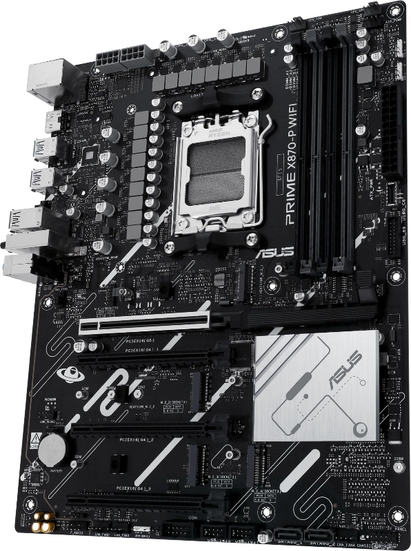 Материнская плата ASUS PRIME X870-P WIFI, AM5, AMD X870, 4xDDR5, 2xSATA, 4xM.2, 1xPCI-E 5.0 x16, 2xPCI-E 4.0 x1, 1xHDMI, 2xUSB-C, 1x 2.5Gb LAN, 4xUSB-A 3.2 Gen 1, 1xUSB-A 3.2 Gen 2, 4xUSB-A 2.0, 3x3.5 мм, 7.1, 1xWi-Fi 7, ATX