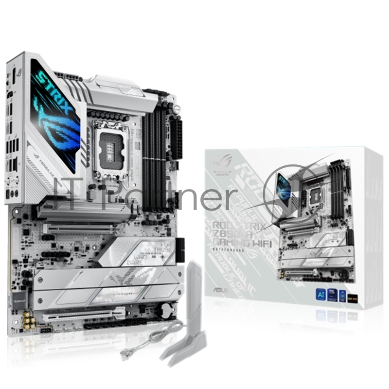 Материнская плата ASUS ROG STRIX Z890-A GAMING WIFI, LGA 1851, Intel Z890, 4xDDR5, 4xSATA, 5xM.2, 1xPCIe 4.0 x16, 1xPCIe 5.0 x16, 1xHDMI, 1xDP, 1x 2.5Gb LAN, 2xUSB-A 3.2 Gen 1, 5xUSB-A 3.2 Gen 2, 1xUSB-C 3.2 Gen 2, 2xThunderbolt 4, 2x3.5 мм, 7.1, ATX
