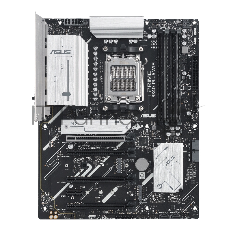 Материнская плата ASUS PRIME B840-PLUS WIFI, AM5, AMD B840, 4xDDR5, 4xSATA, 3xM.2, 1xPCIe 4.0 x16, 1xPCIe 3.0 x16, 2xPCIe 3.0 x16, 1xPCIe 3.0 x1, 1xDP, 1xHDMI, 1x 2.5Gb LAN, 8xUSB-A, 3x3.5 мм, 7.1, ATX