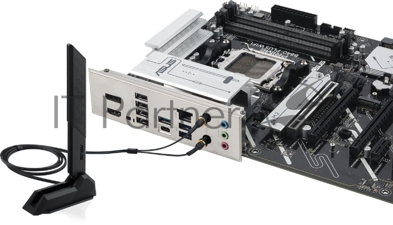 Материнская плата ASUS PRIME B840-PLUS WIFI, AM5, AMD B840, 4xDDR5, 4xSATA, 3xM.2, 1xPCIe 4.0 x16, 1xPCIe 3.0 x16, 2xPCIe 3.0 x16, 1xPCIe 3.0 x1, 1xDP, 1xHDMI, 1x 2.5Gb LAN, 8xUSB-A, 3x3.5 мм, 7.1, ATX