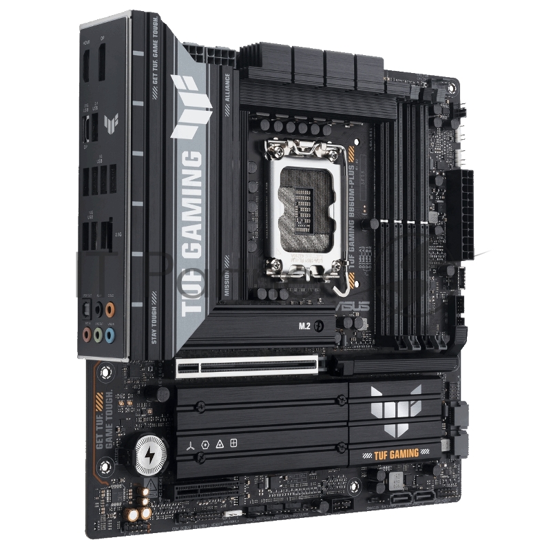 Материнская плата ASUS TUF GAMING B860M-PLUS, LGA 1851, Intel B860, 4xDDR5, 4xSATA, 3xM.2, 1xPCIe 5.0 x16, 1xPCIe x4, 1xUSB-C, 4xUSB-A 3.2 Gen 1, 2xUSB-A 3.2 Gen 2, 1xHDMI, 1xDP, 1x2.5Gb LAN, 7.1, mATX