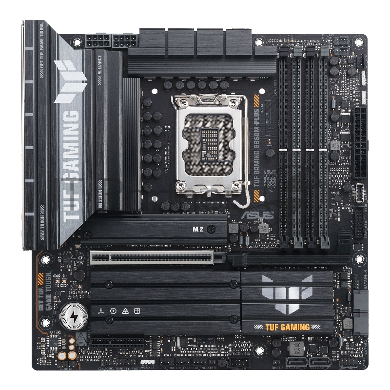 Материнская плата ASUS TUF GAMING B860M-PLUS, LGA 1851, Intel B860, 4xDDR5, 4xSATA, 3xM.2, 1xPCIe 5.0 x16, 1xPCIe x4, 1xUSB-C, 4xUSB-A 3.2 Gen 1, 2xUSB-A 3.2 Gen 2, 1xHDMI, 1xDP, 1x2.5Gb LAN, 7.1, mATX