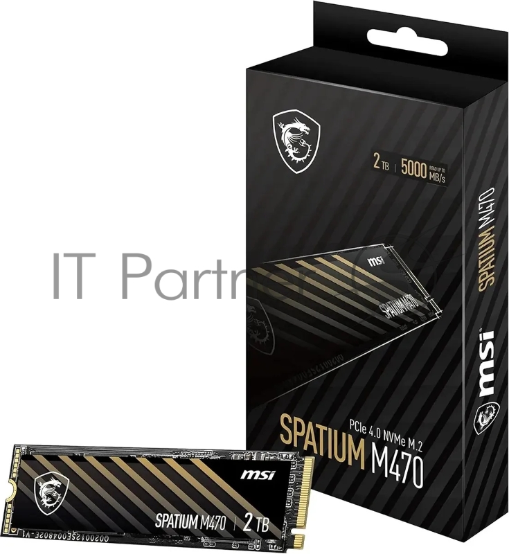 Твердотельный накопитель SSD MSI M.2 2280 2TB SPATIUM M470 PRO Client SSD S78-440Q990-P83, PCIe Gen4x4 with NVMe, 3D TLC, R/ W 5000/ 4400