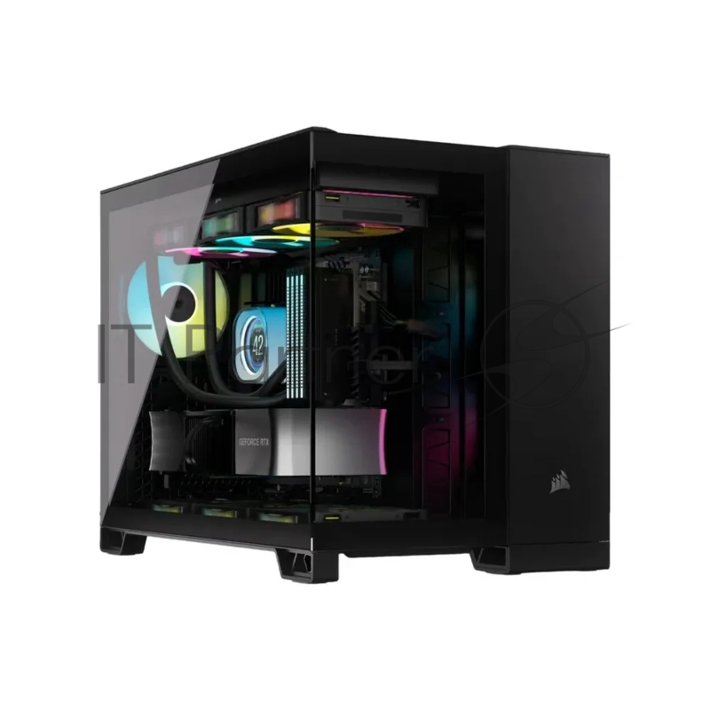 Корпус без блока питания Corsair 2500X Airflow, Midi-Tower, TG, no fan, 2xUSB-A 3.2, 1xUSB 3.2 Type-C, mATX, mITX Black