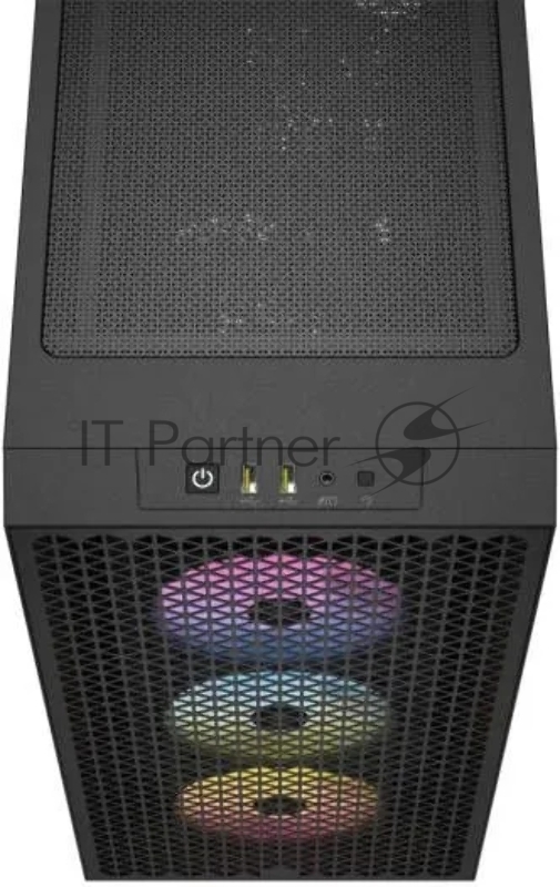 Корпус без блока питания Corsair 3000D RGB Airflow, Midi-Tower, TG, 3x120mm RGB, 2xUSB-A 3.2, E-ATX, ATX, mATX, mITX Black