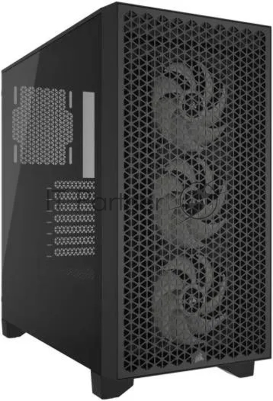 Корпус без блока питания Corsair 3000D RGB Airflow, Midi-Tower, TG, 3x120mm RGB, 2xUSB-A 3.2, E-ATX, ATX, mATX, mITX Black