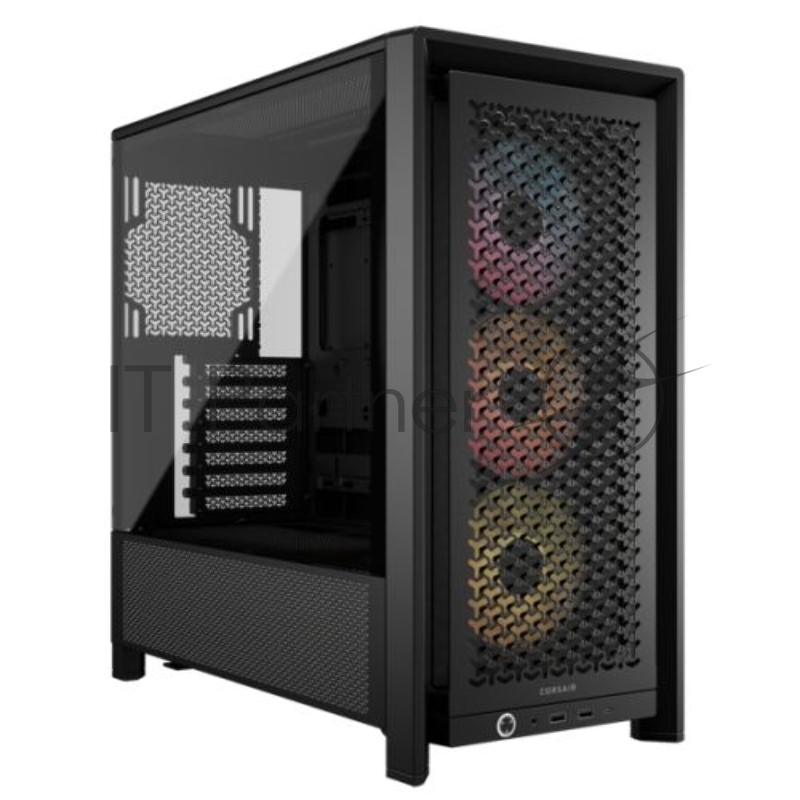 Корпус без блока питания Corsair Frame 4000D RS ARGB, Midi-Tower, TG, 3x120mm ARGB, 2xUSB-A 3.2, 1xUSB 3.2 Type-C, E-ATX, ATX, mATX, mITX Black