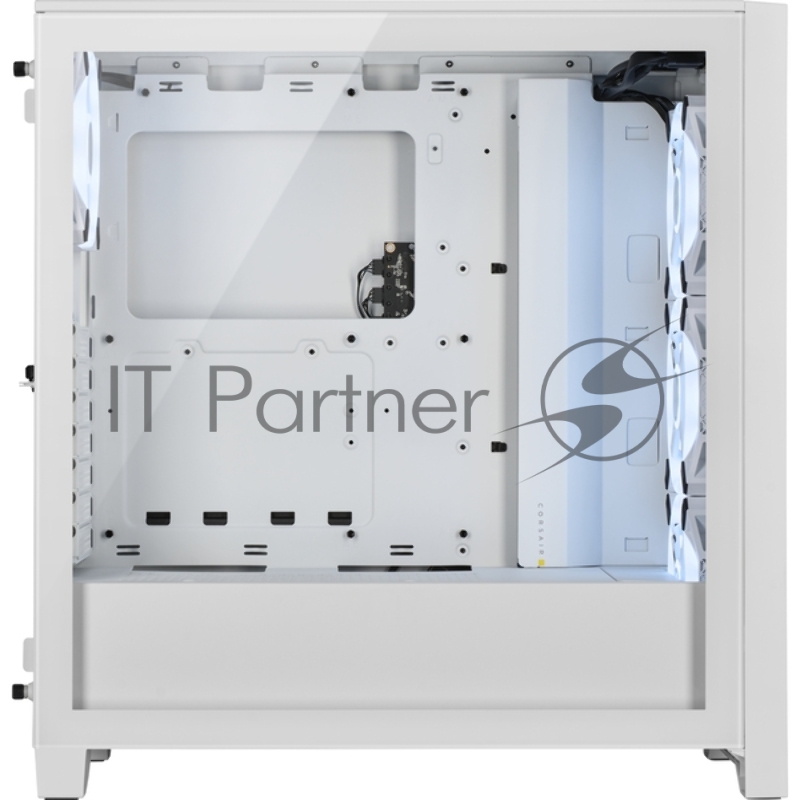 Корпус без блока питания Corsair iCUE 4000D RGB Airflow, Midi-Tower, TG, 3x120mm RGB, 1xUSB-A 3.2, 1xUSB 3.2 Type-C, E-ATX, ATX, mATX, mITX White