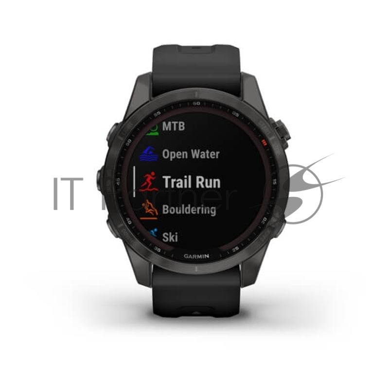 Смарт-часы Garmin Fenix 7S Sapphire Solar 40мм 1.2 корп.черный рем.черный (010-02539-25)