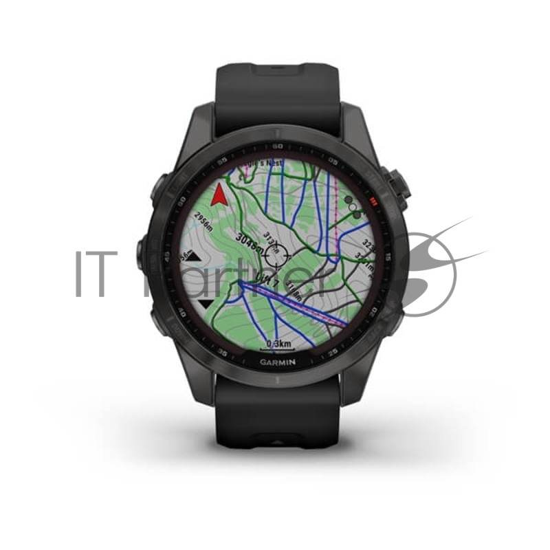 Смарт-часы Garmin Fenix 7S Sapphire Solar 40мм 1.2 корп.черный рем.черный (010-02539-25)