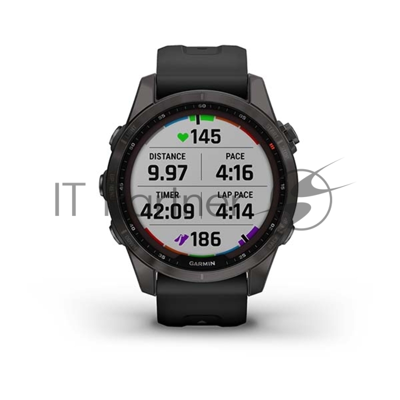 Смарт-часы Garmin Fenix 7S Sapphire Solar 40мм 1.2 корп.черный рем.черный (010-02539-25)