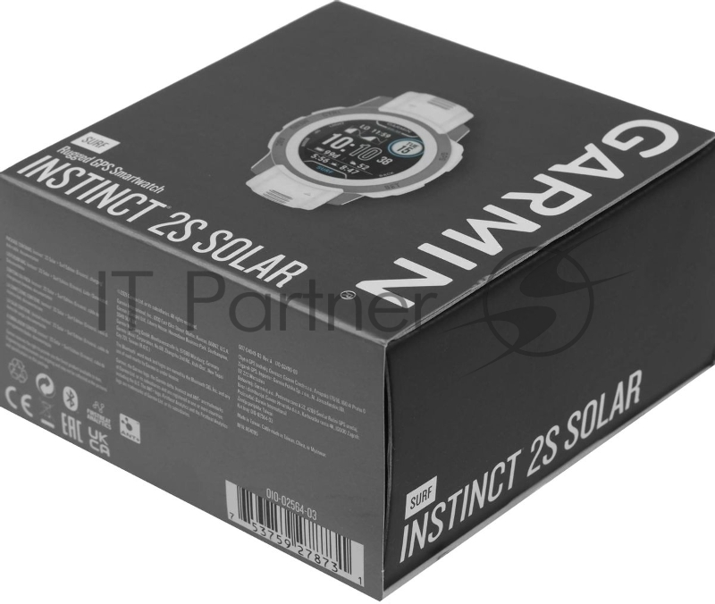 Смарт-часы Garmin Instinct 2s Solar 40мм 1.2 AMOLED корп.черный/белый рем.белый (010-02564-03)