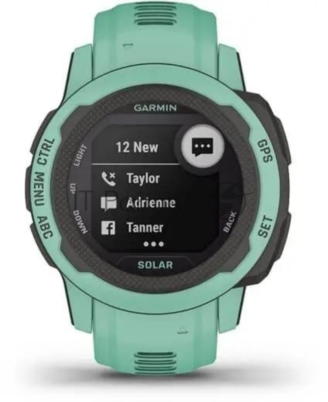 Смарт-часы Garmin Instinct 2S Solar Tactical 20мм 1.3 AMOLED корп.черный/мятный рем.мятный (010-02564-02)