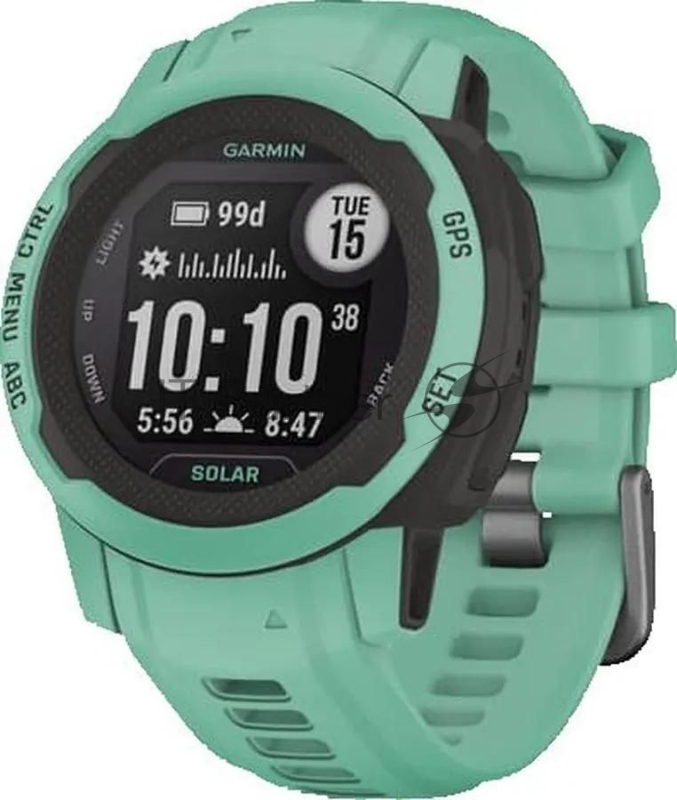 Смарт-часы Garmin Instinct 2S Solar Tactical 20мм 1.3 AMOLED корп.черный/мятный рем.мятный (010-02564-02)