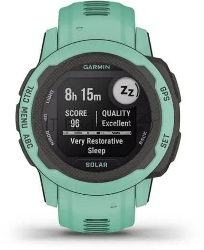 Смарт-часы Garmin Instinct 2S Solar Tactical 20мм 1.3 AMOLED корп.черный/мятный рем.мятный (010-02564-02)