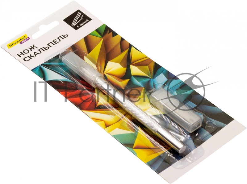 Резак-скальпель Silwerhof Create 5 сменных лезвий металл